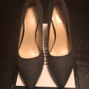 Brand new grey fabric pumps